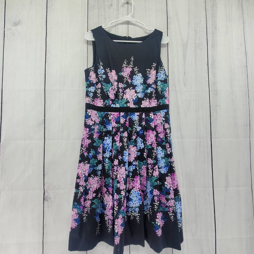 RSVP by Talbots Excellent Condition Pleated Lilac Print Dress A Line - Size 10